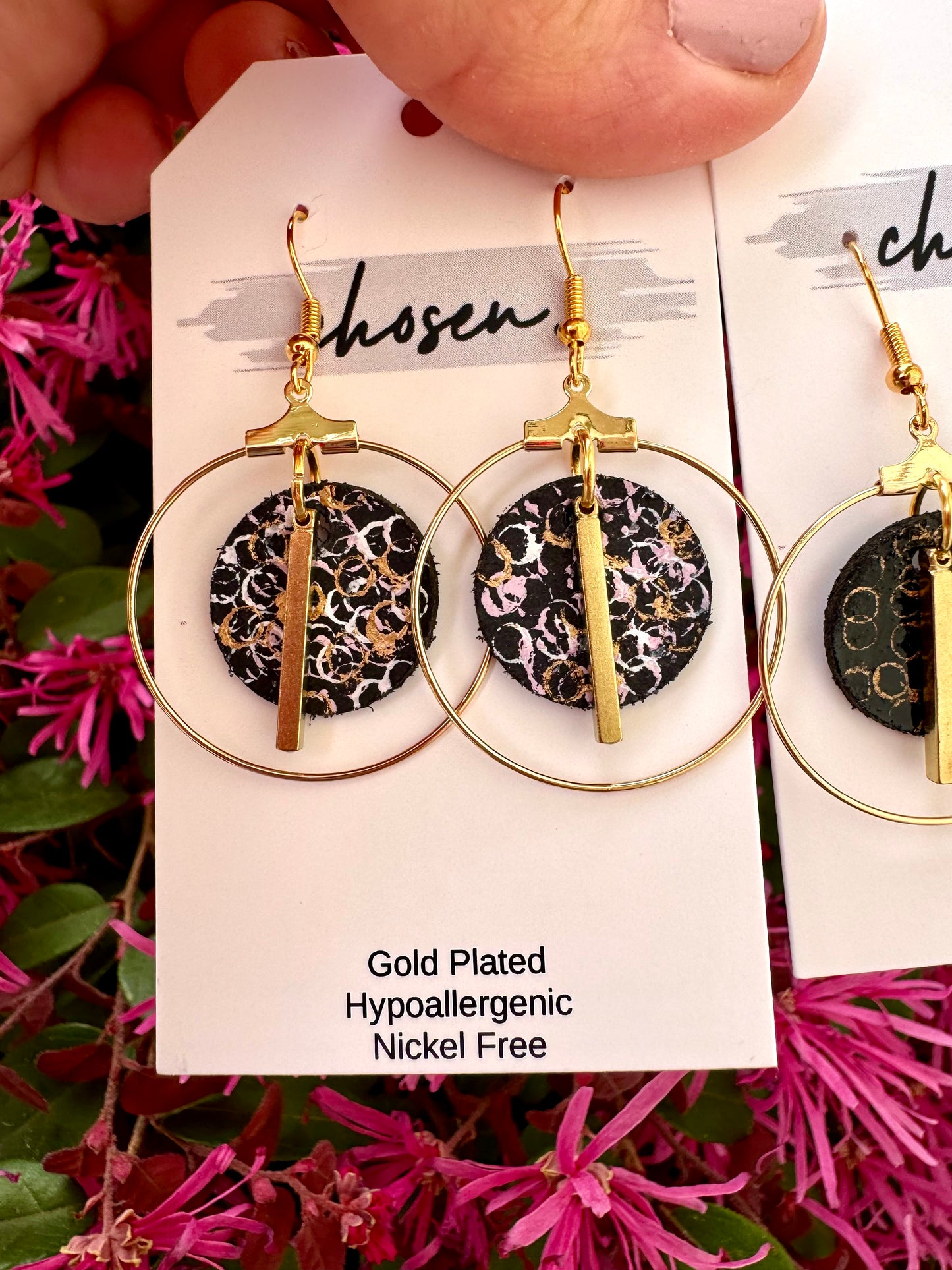 The Shirley Hand Painted Leather Earrings