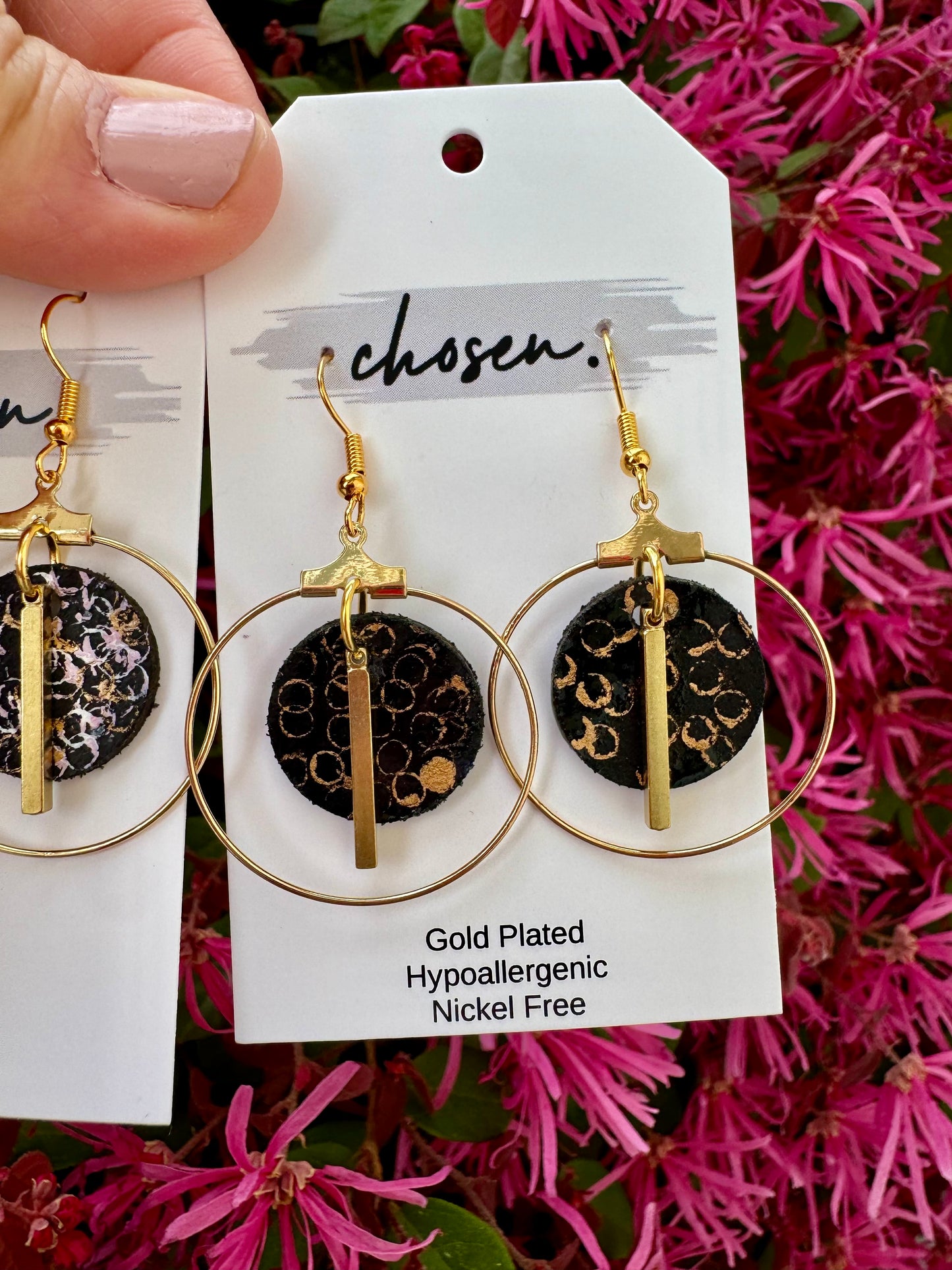 The Shirley Hand Painted Leather Earrings