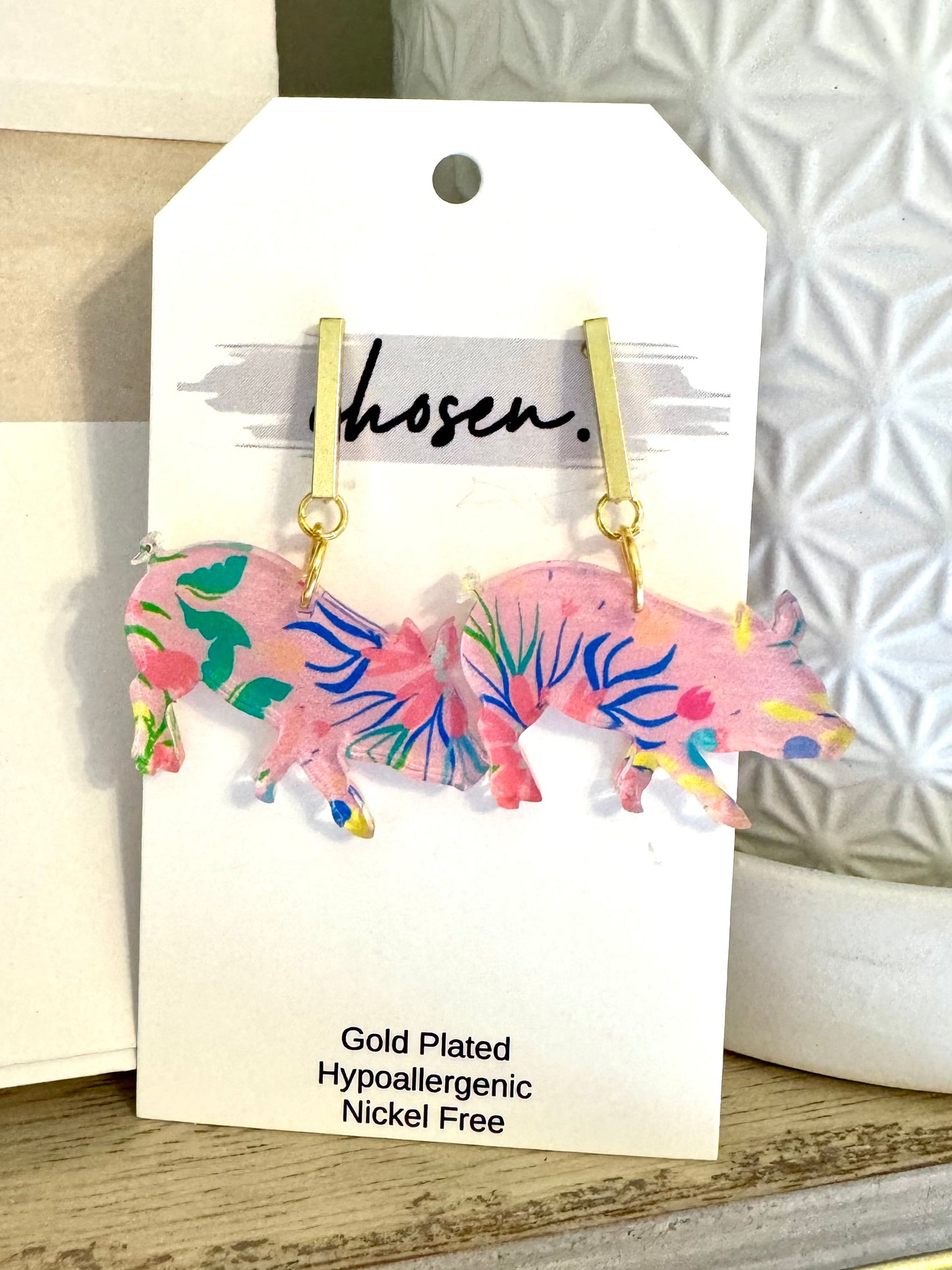 This Little Piggie Acrylic Earrings
