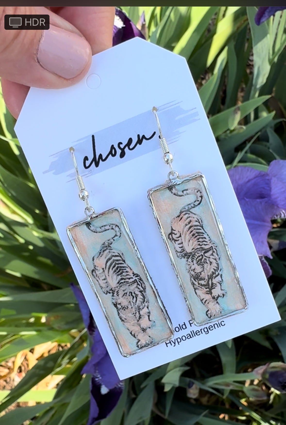 Retro Tiger Hand Painted Earrings