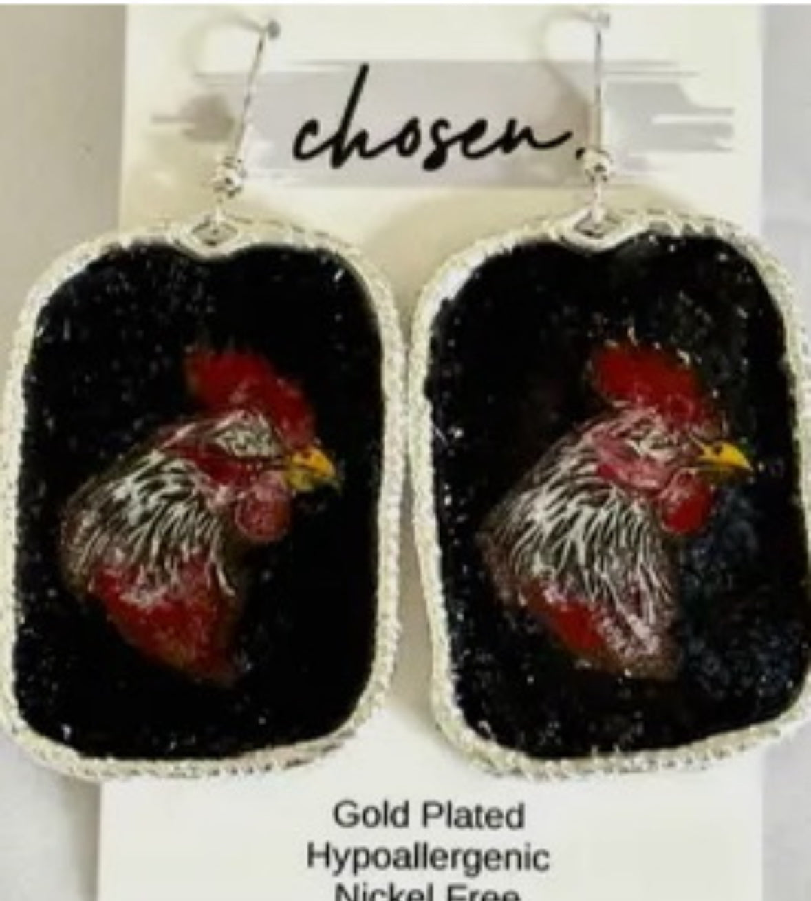 The Gamecock Hand painted Leather Earring Collection