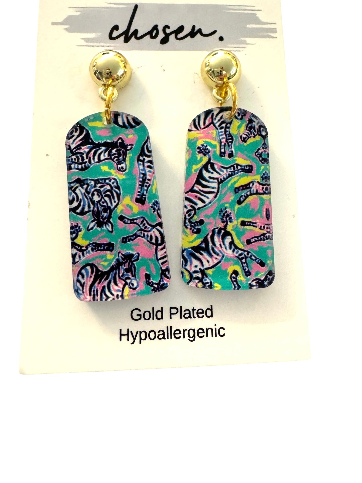 Zebra Love Acrylic Earrings