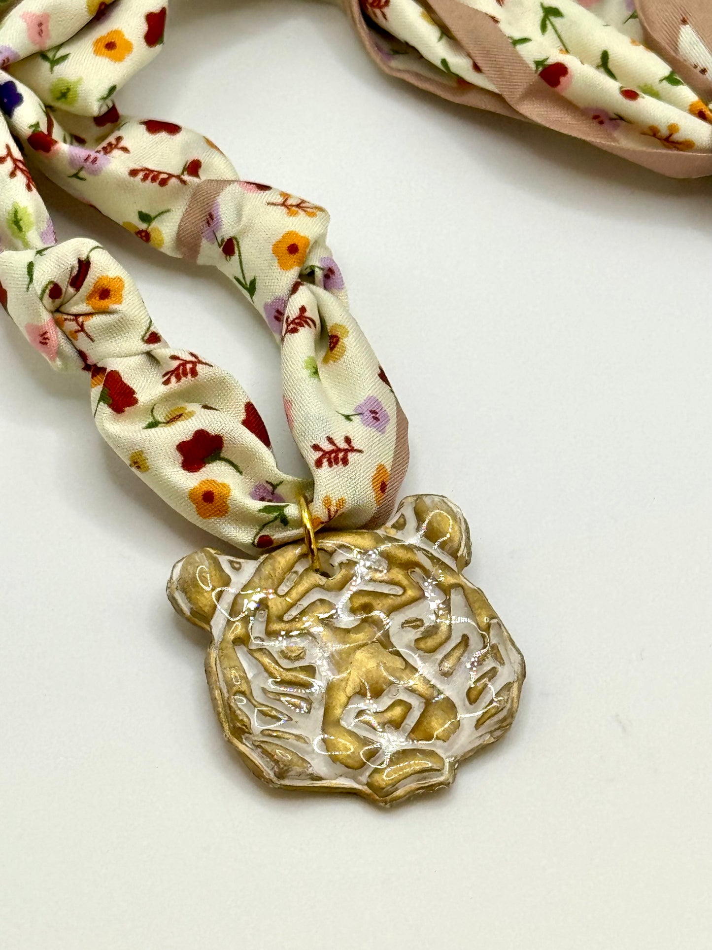 Clay Tiger Pendant Scarf Necklace Collection