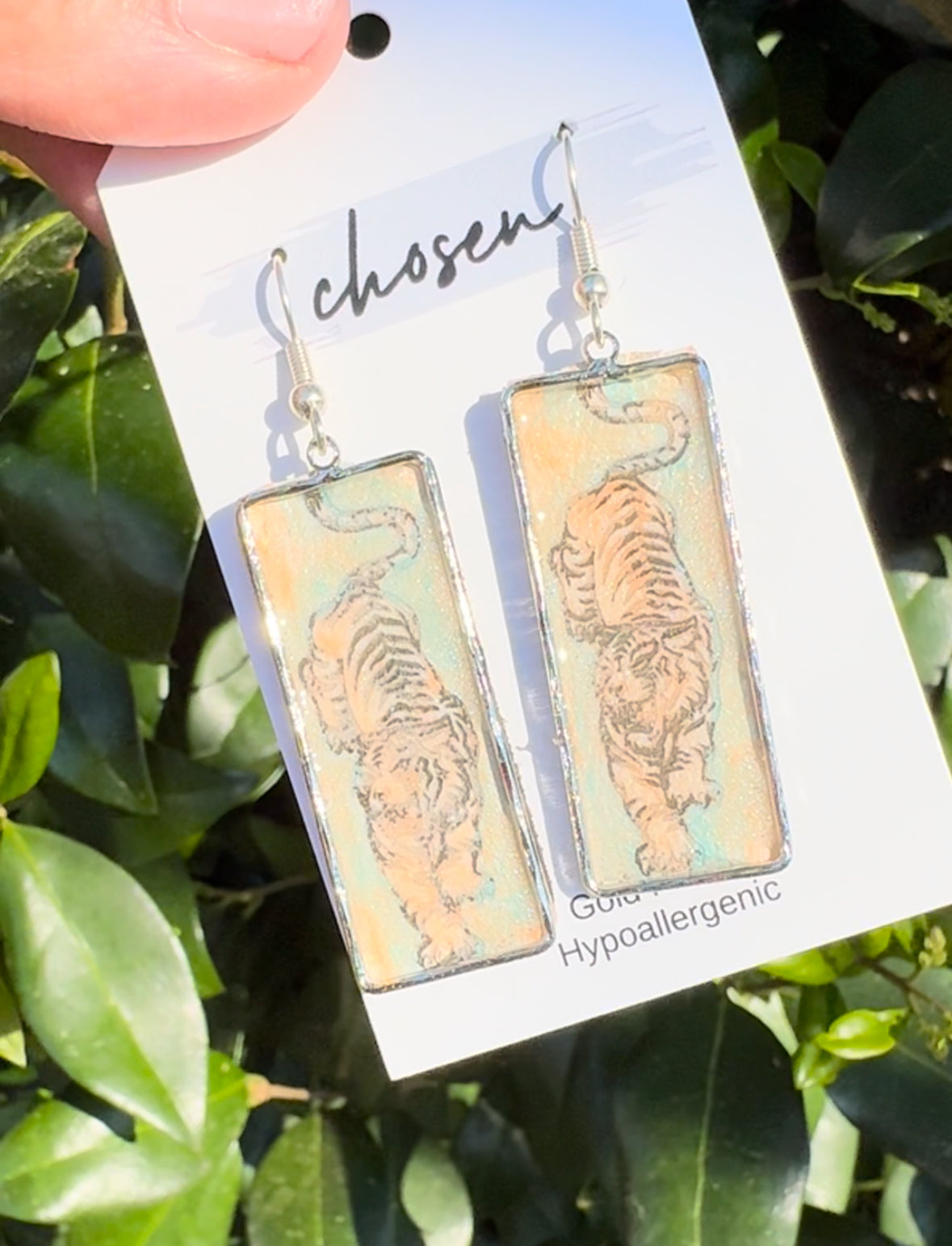 Retro Tiger Hand Painted Earrings