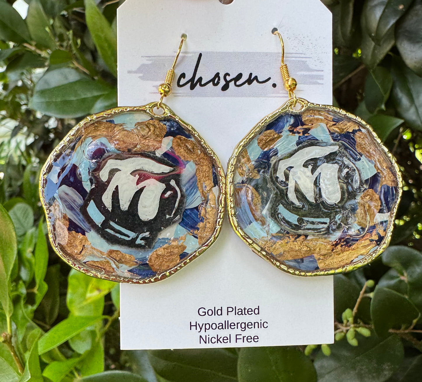 The Citadel Hand Painted Leather Earring Collection