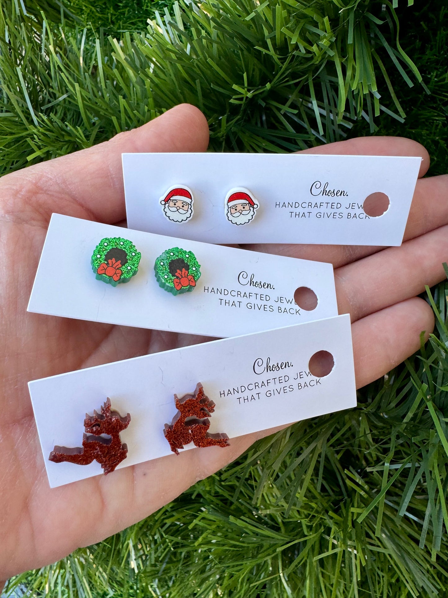 Santa and Friends Gold Plated Stud Collection