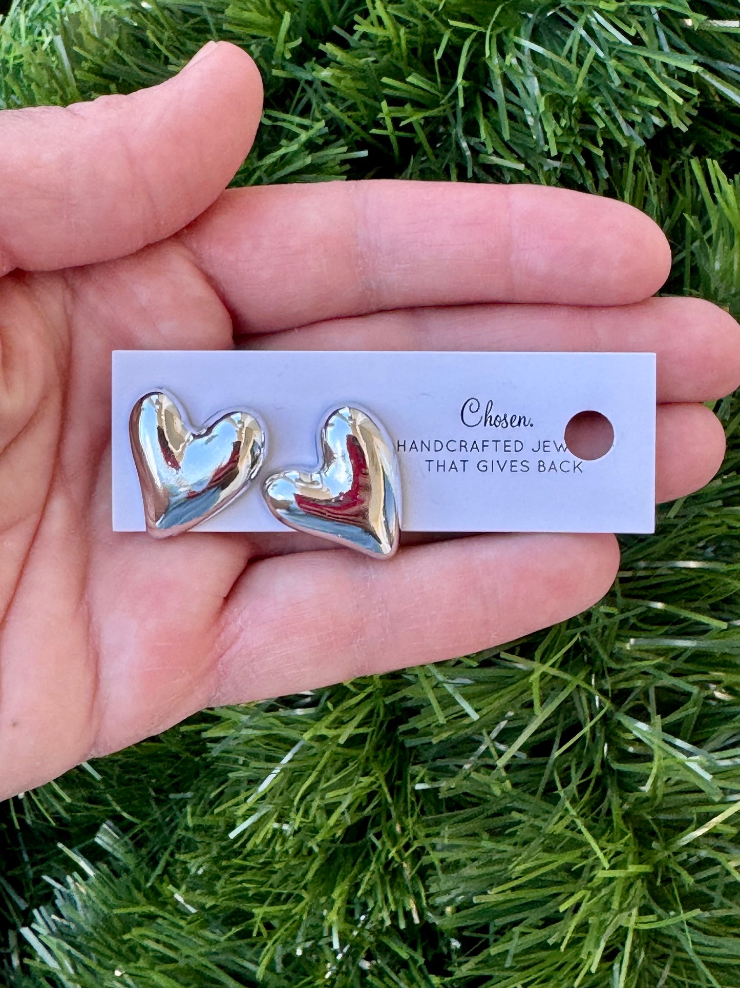 Puffy Hearts Gold Plated Stud Collection