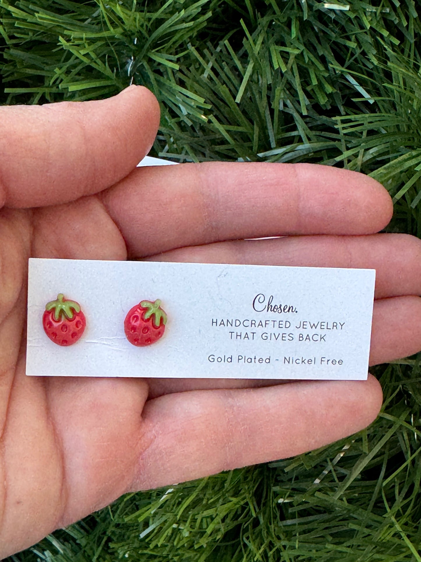 Strawberry Gold Plated Stud Collection