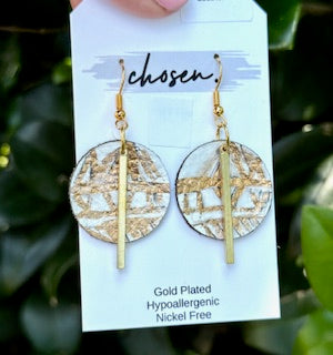 The Liberty Bridge Hand Painted Leather Earrings