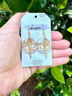 The Liberty Bridge Hand Painted Leather Earrings