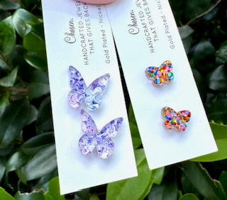 Butterfly Kisses Gold Plated Stud Earrings