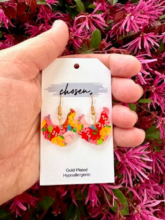 The Carrie Acrylic Chicken Earrings