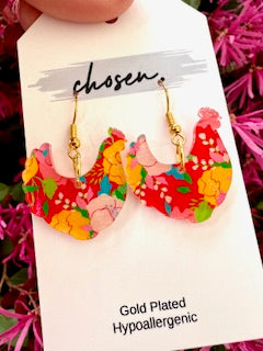 The Carrie Acrylic Chicken Earrings