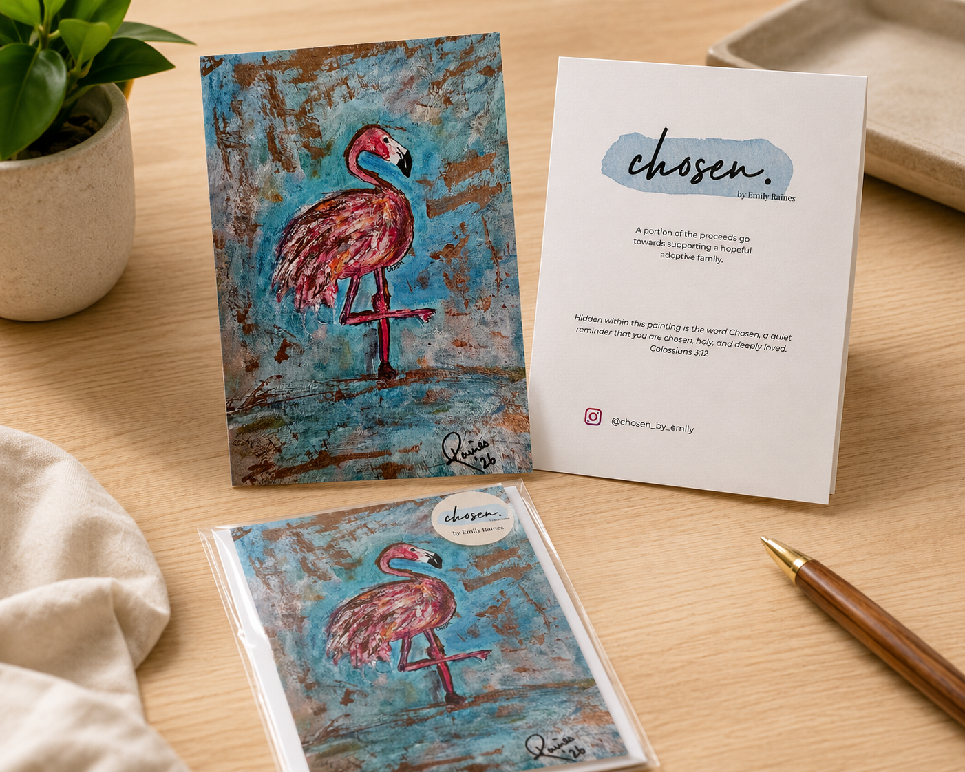 Flamingo Blank Greeting Card