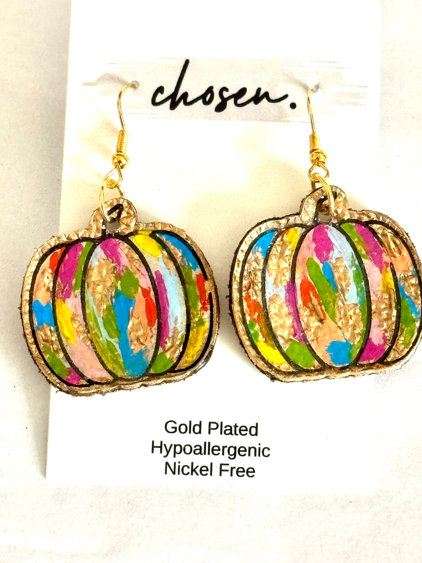 Painted Patch Hand Painted Leather Earring Collection