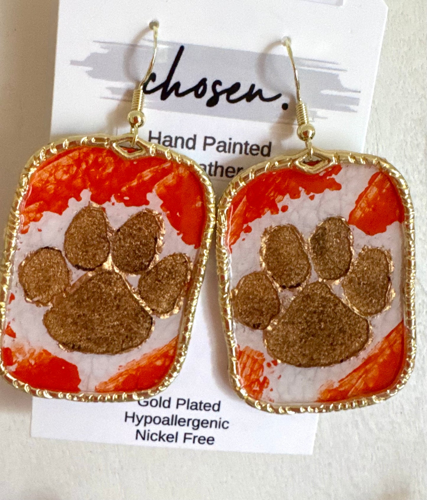 Paw Days Hand Painted Leather Earring Collection