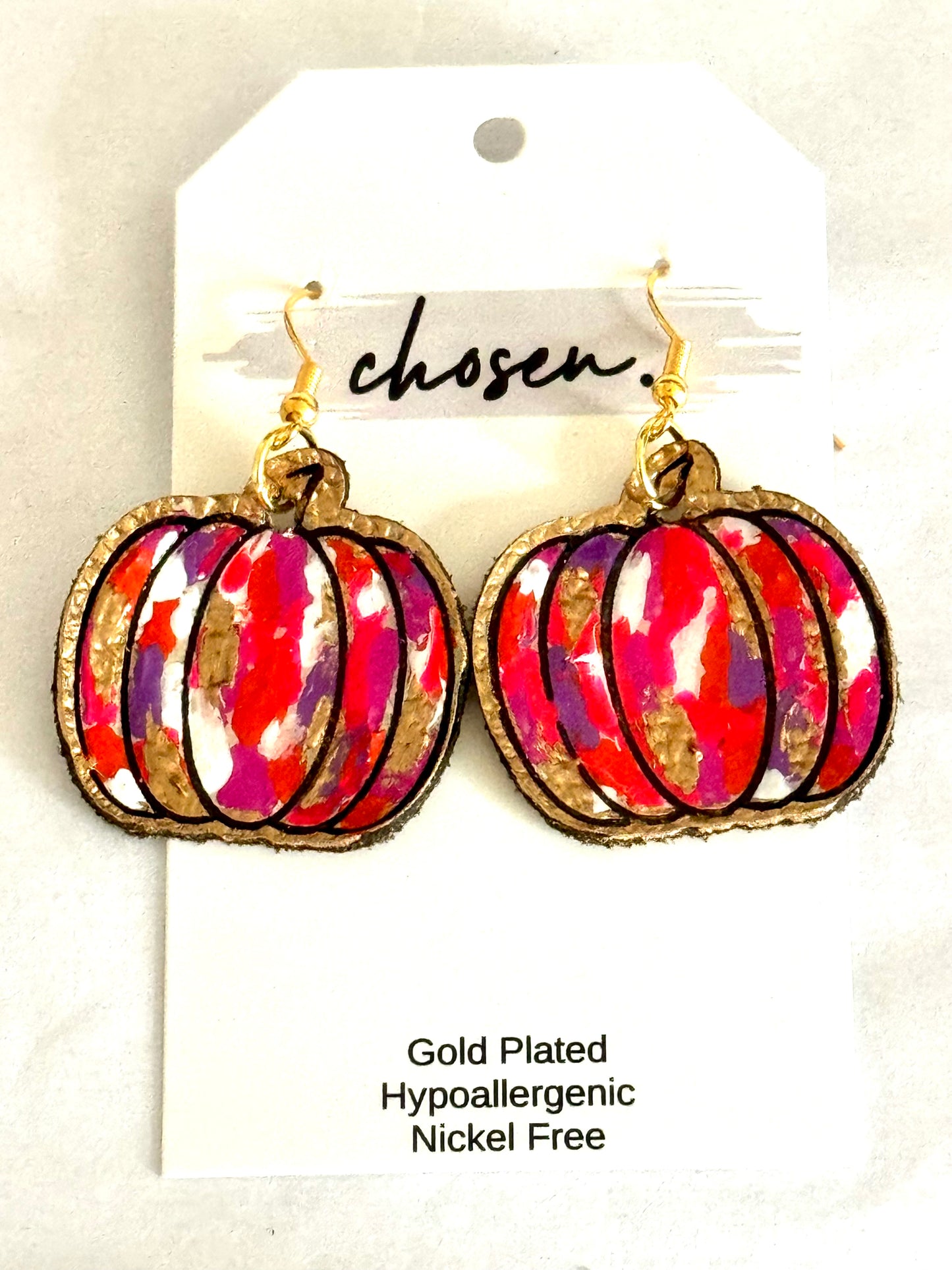 Painted Patch Hand Painted Leather Earring Collection