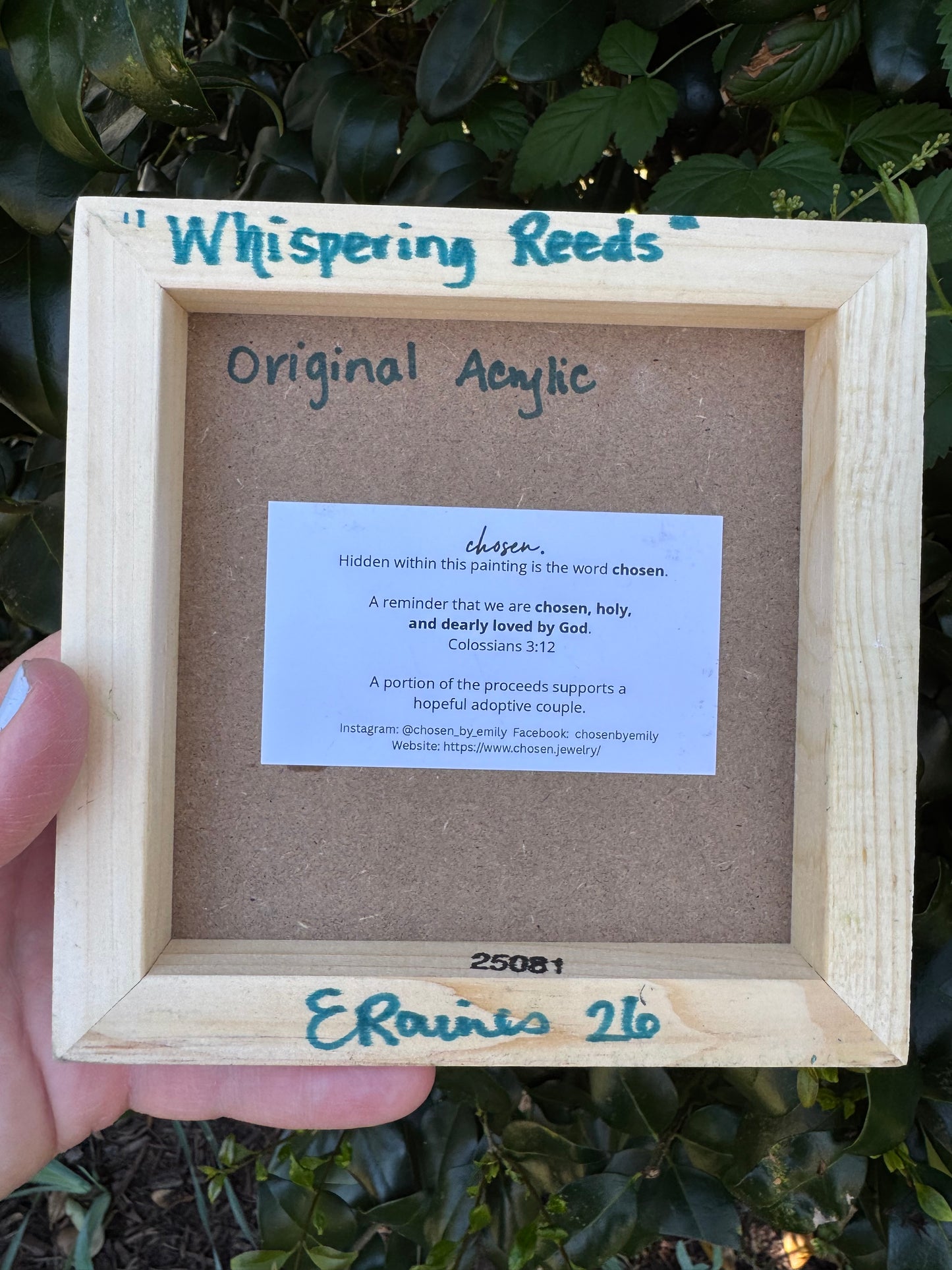 "Whispering Reeds" 6x6 Gecco board - original acrylic