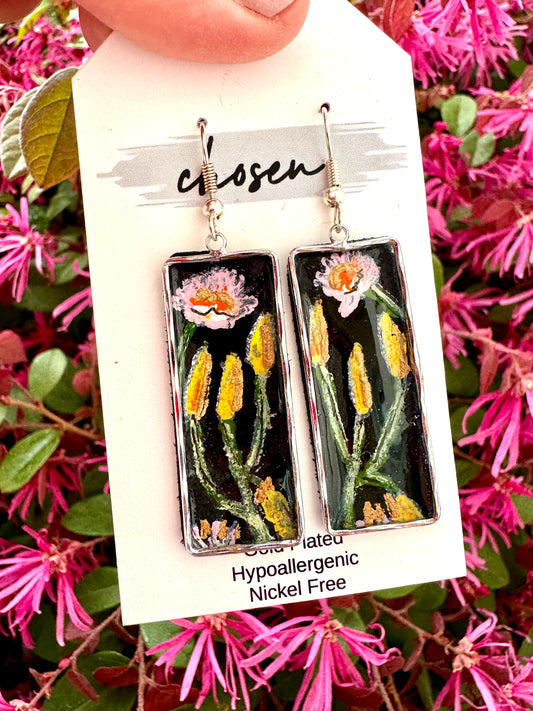 The Piper Hand Painted Leather Earrings