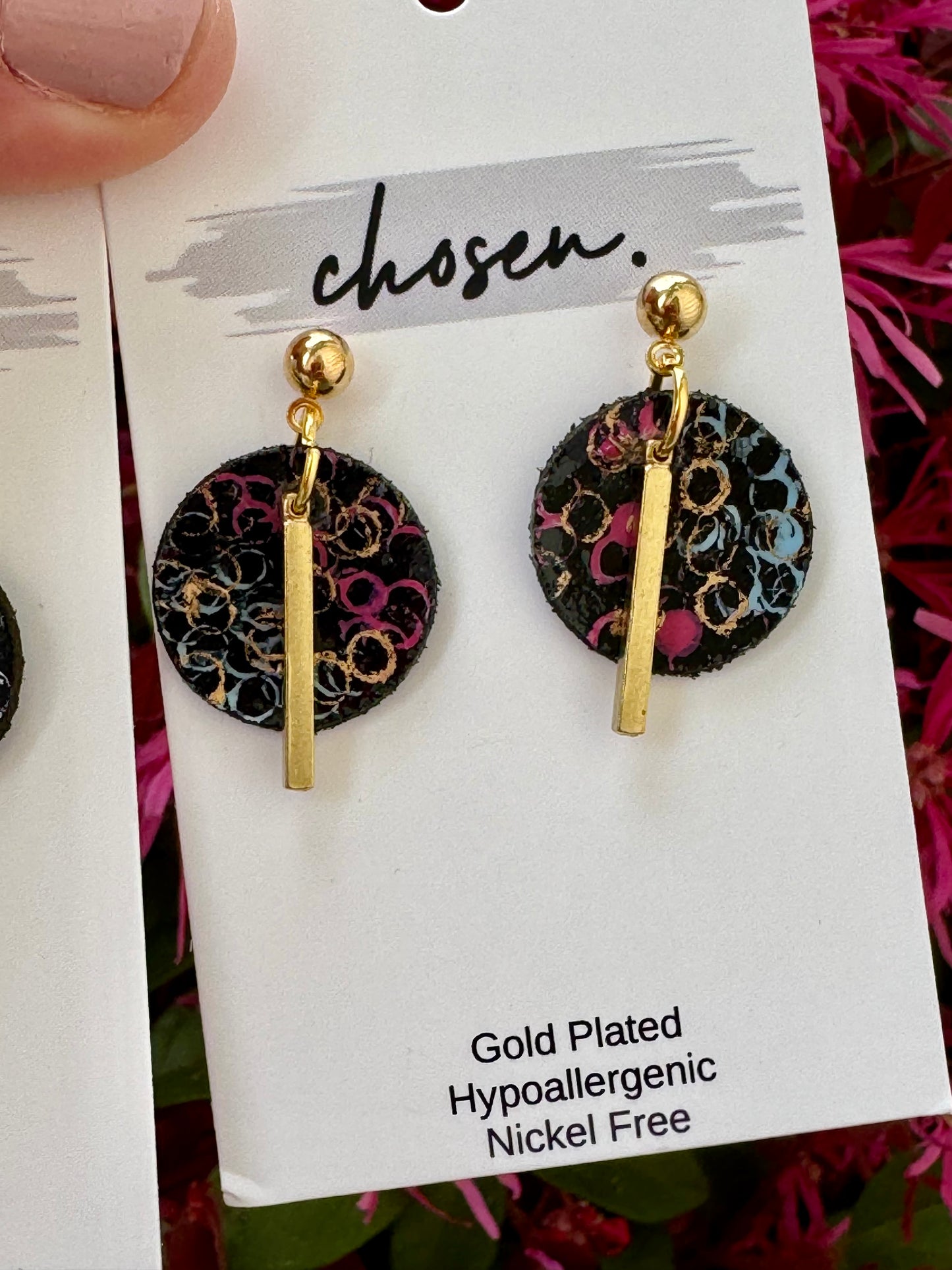 The Stella Hand Painted Leather Earring Collection
