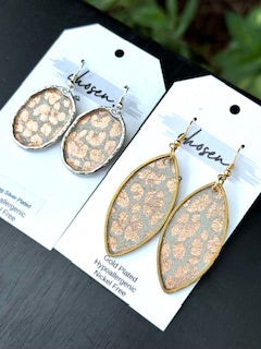 The Ava Cheetah Leather Earring Collection
