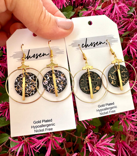 The Shirley Hand Painted Leather Earrings