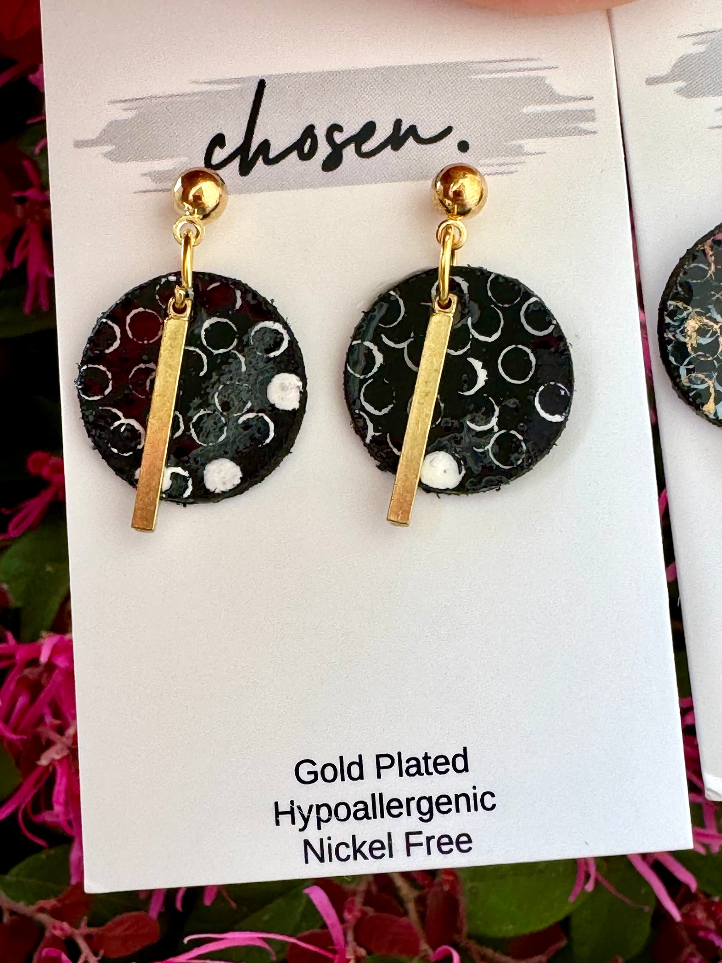 The Stella Hand Painted Leather Earring Collection