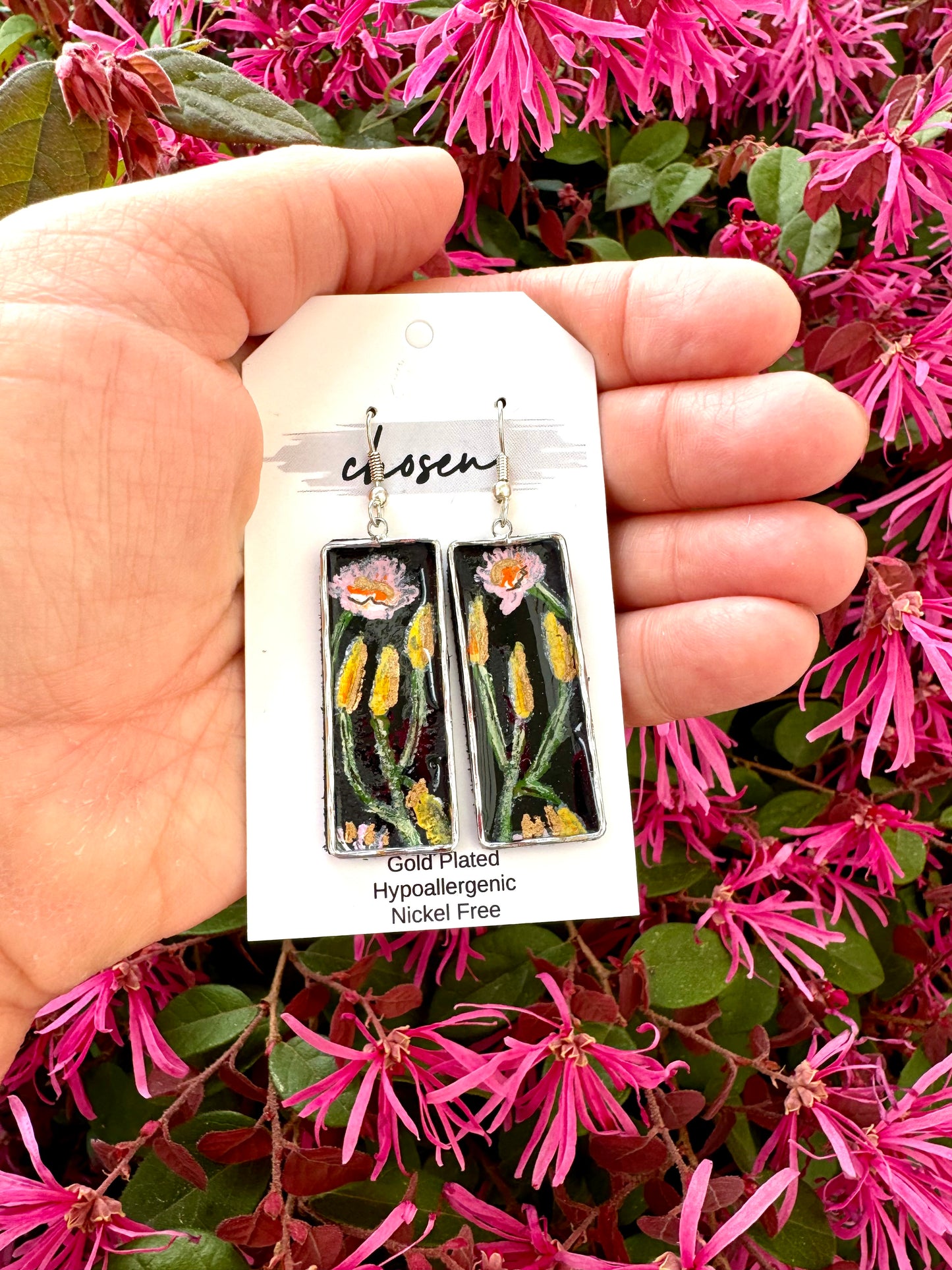 The Piper Hand Painted Leather Earrings