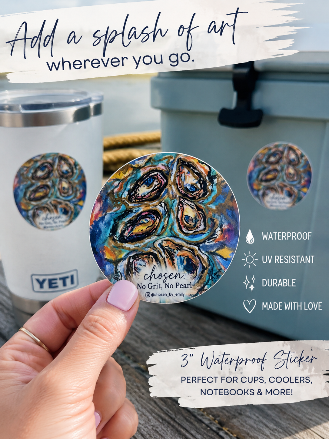No Grit, No Pearl Waterproof Sticker