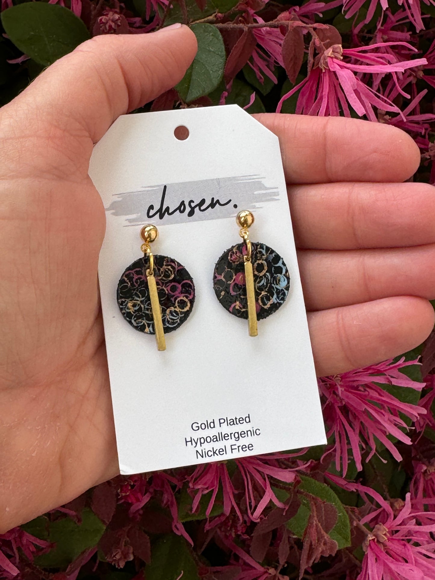 The Stella Hand Painted Leather Earring Collection
