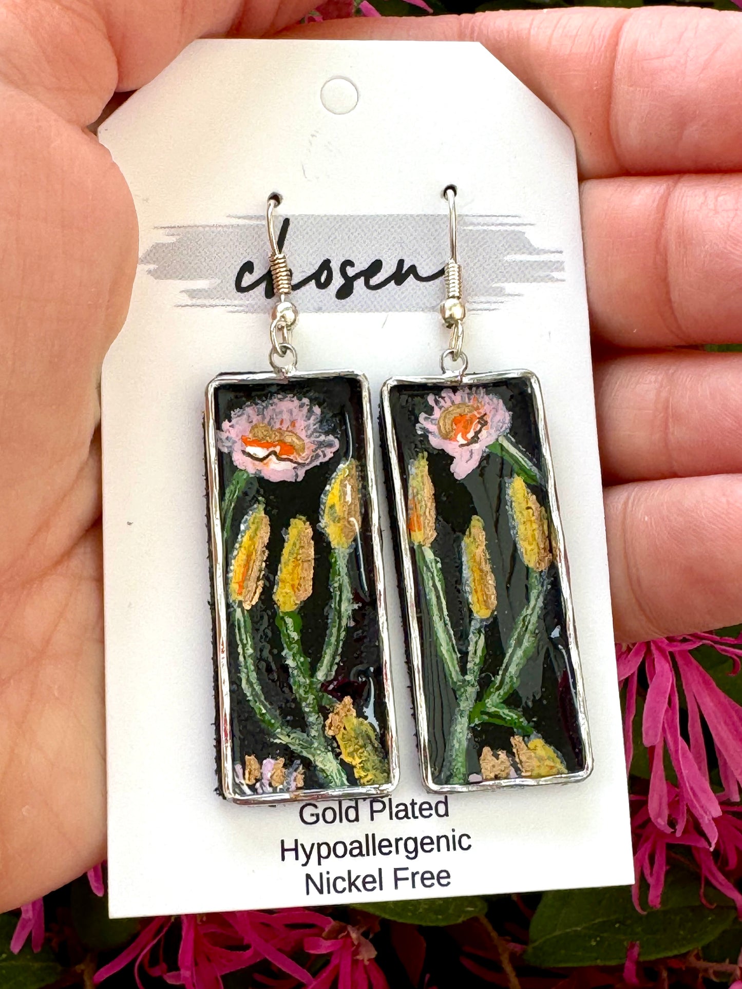 The Piper Hand Painted Leather Earrings