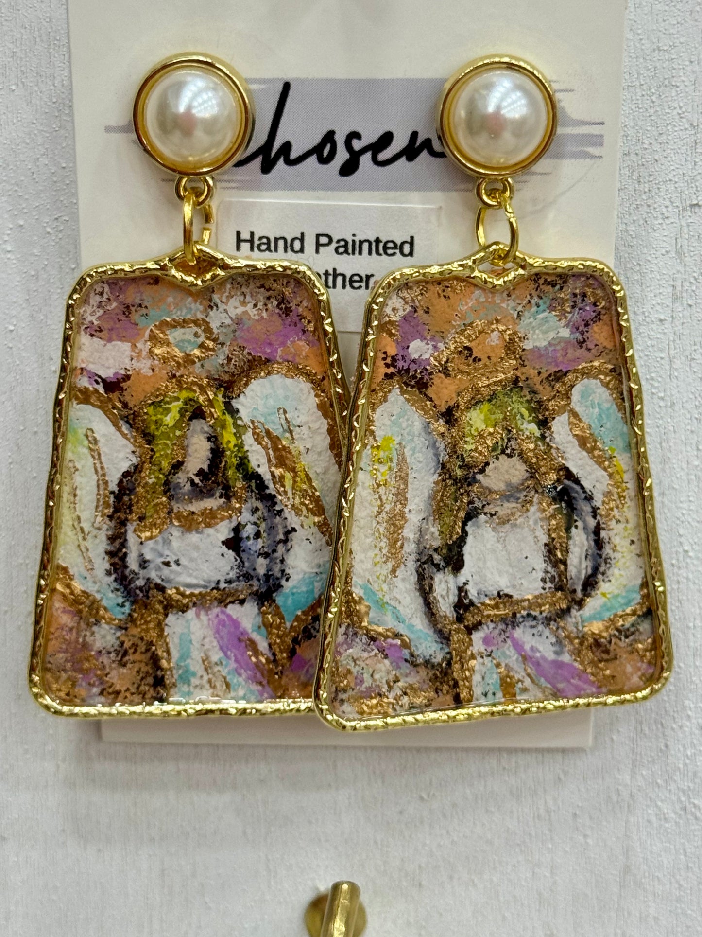 The Annabelle Hand Painted Leather Earrings