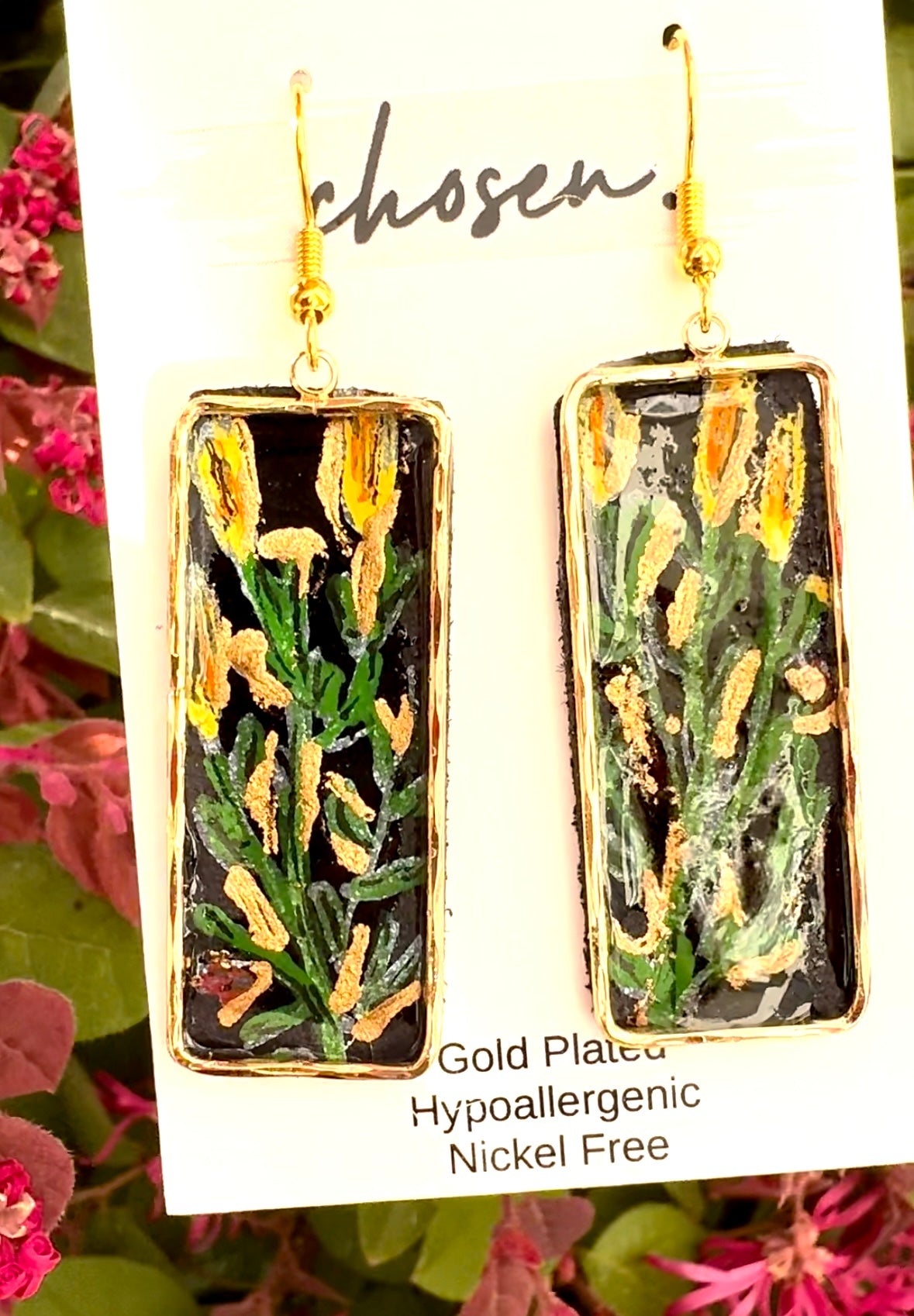 The Meagan Hand Painted Leather Earrings