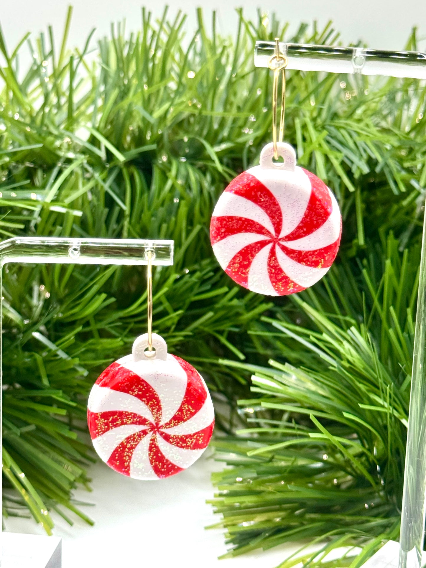 Peppermint Kisses Gold or Sterling Silver Plated Hoop Earring Collection