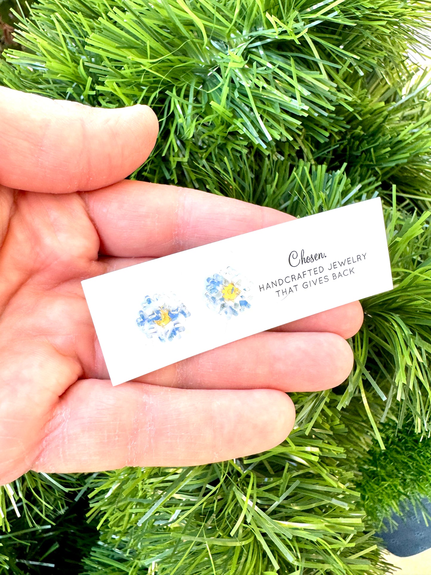 Snowy Time Gold Plated Studs