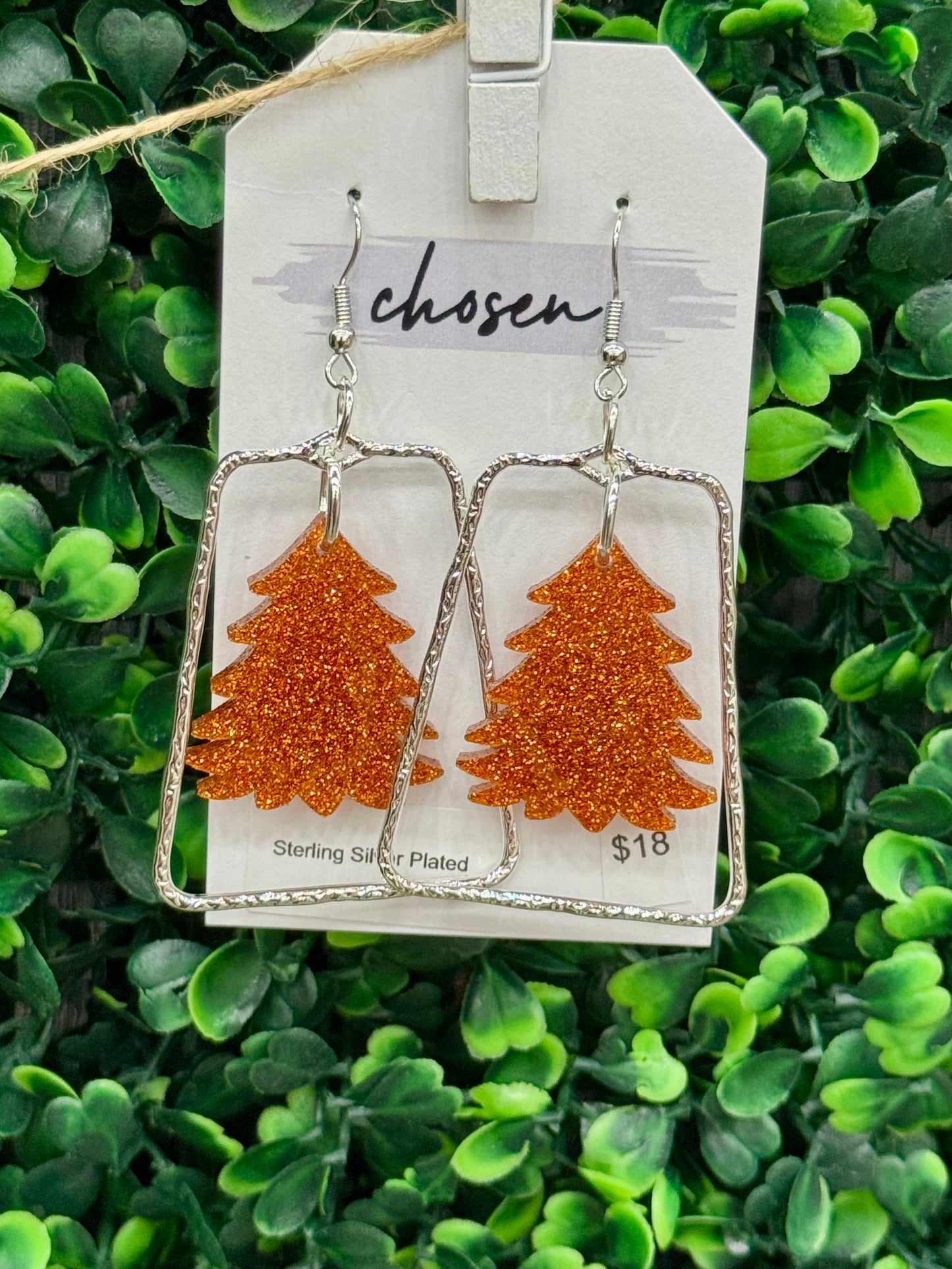 Orange Glitter Acrylic Christmas Tree Collection
