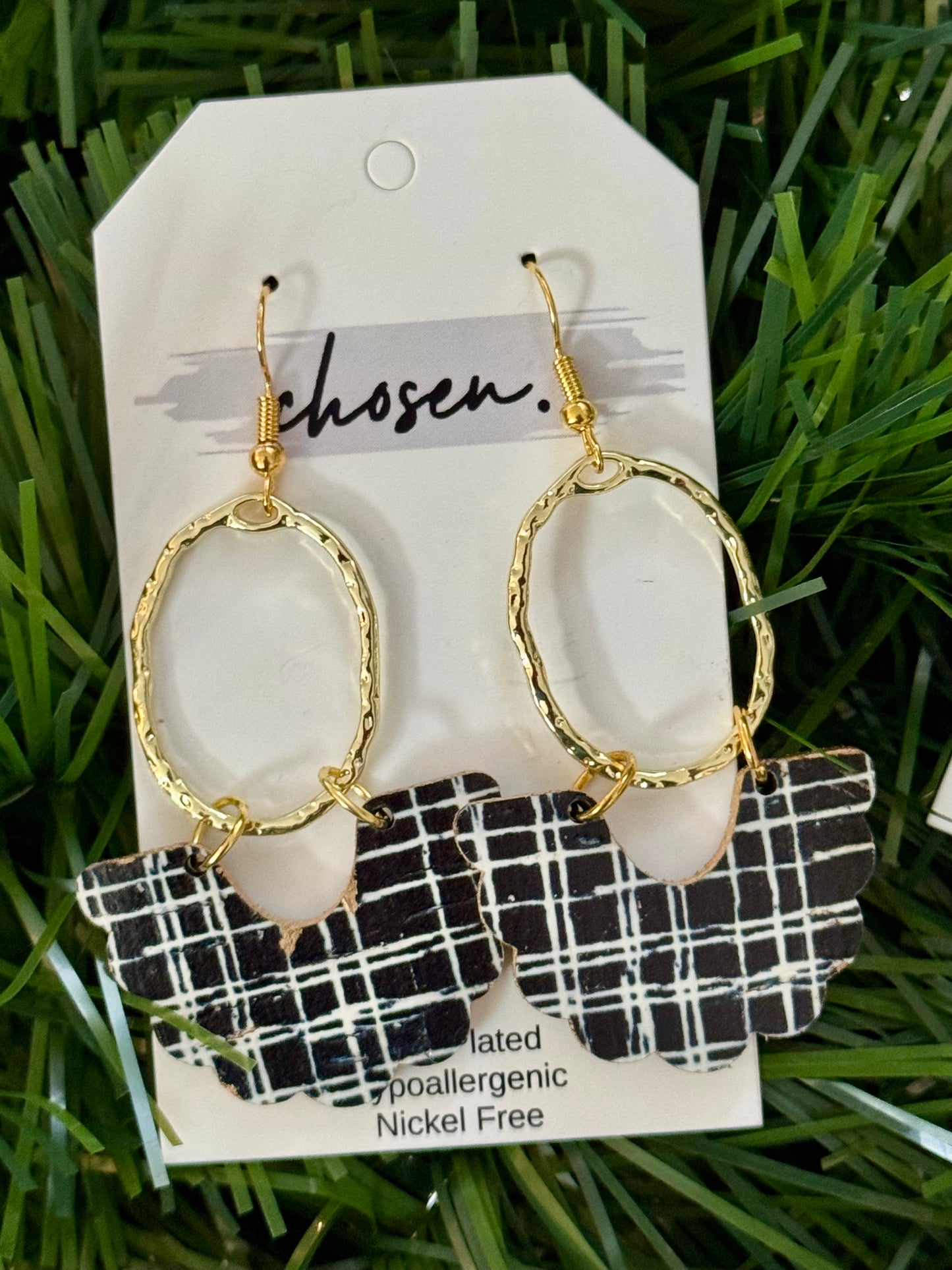 Graffiti Plaid Earrings