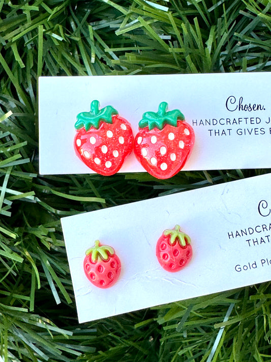 Strawberry Gold Plated Stud Collection