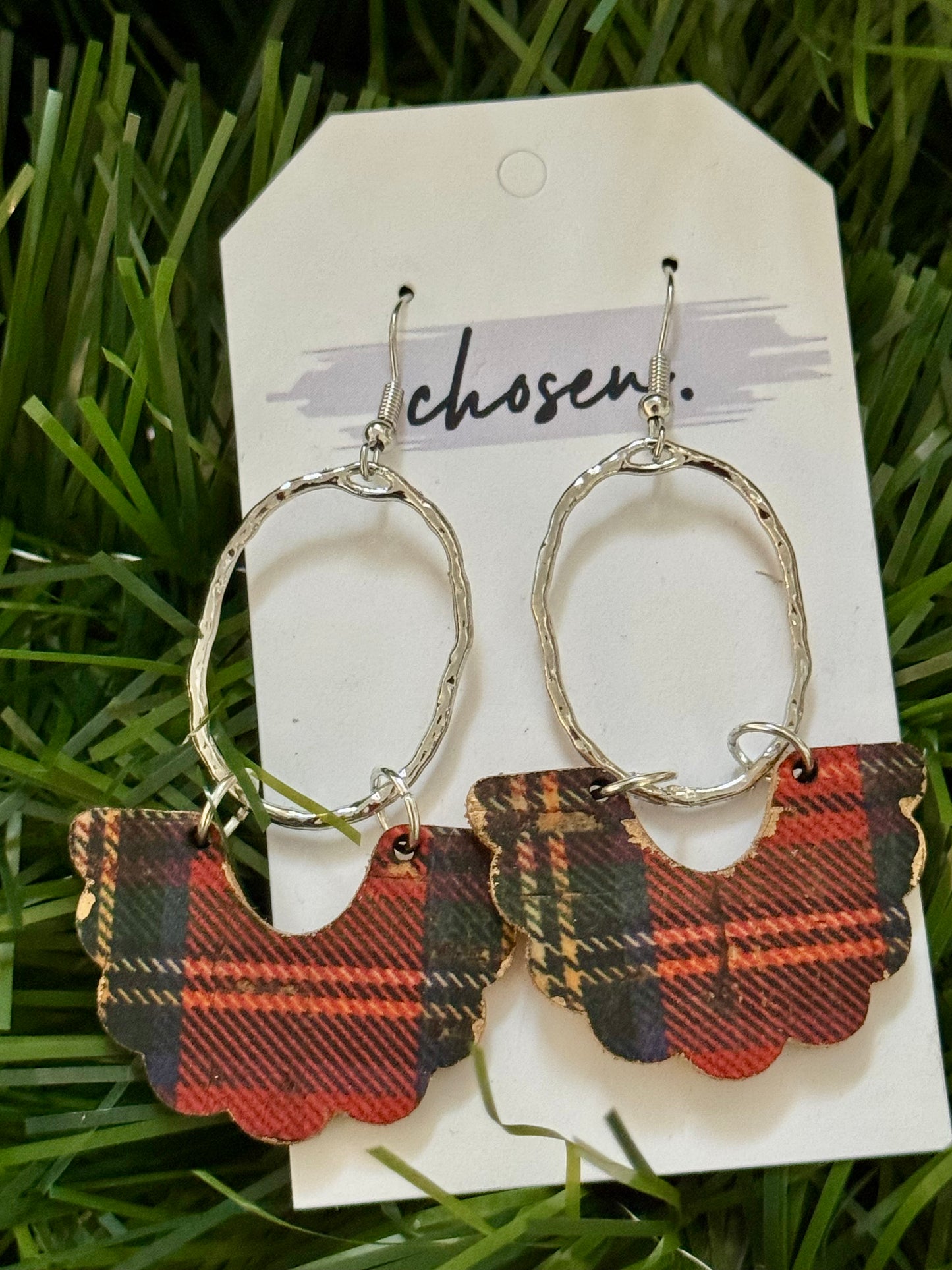 The Christmas Plaid Leather Earring Collection