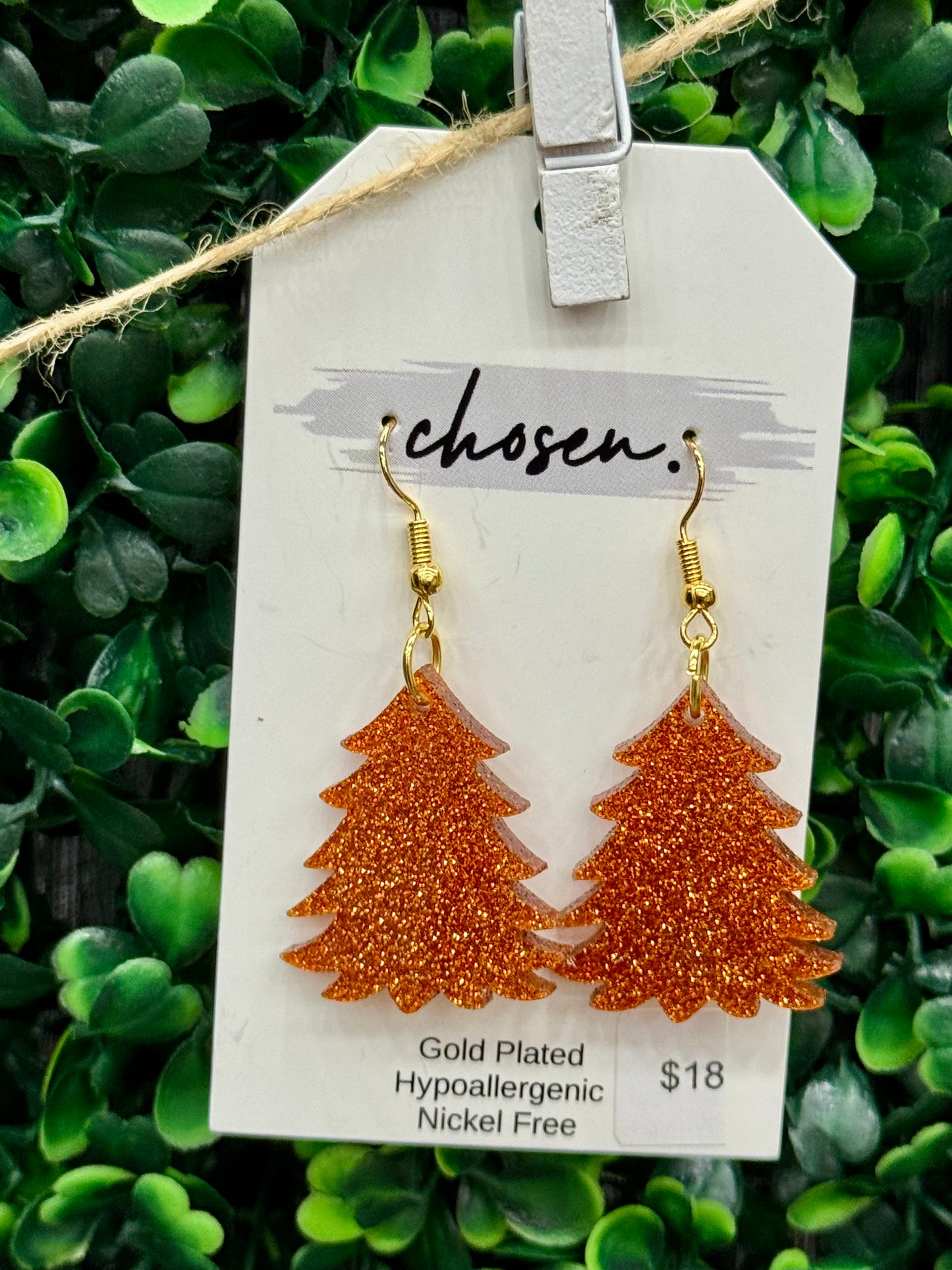 Orange Glitter Acrylic Christmas Tree Collection