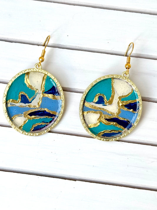 The Victoria Hand Painted Leather Earrings