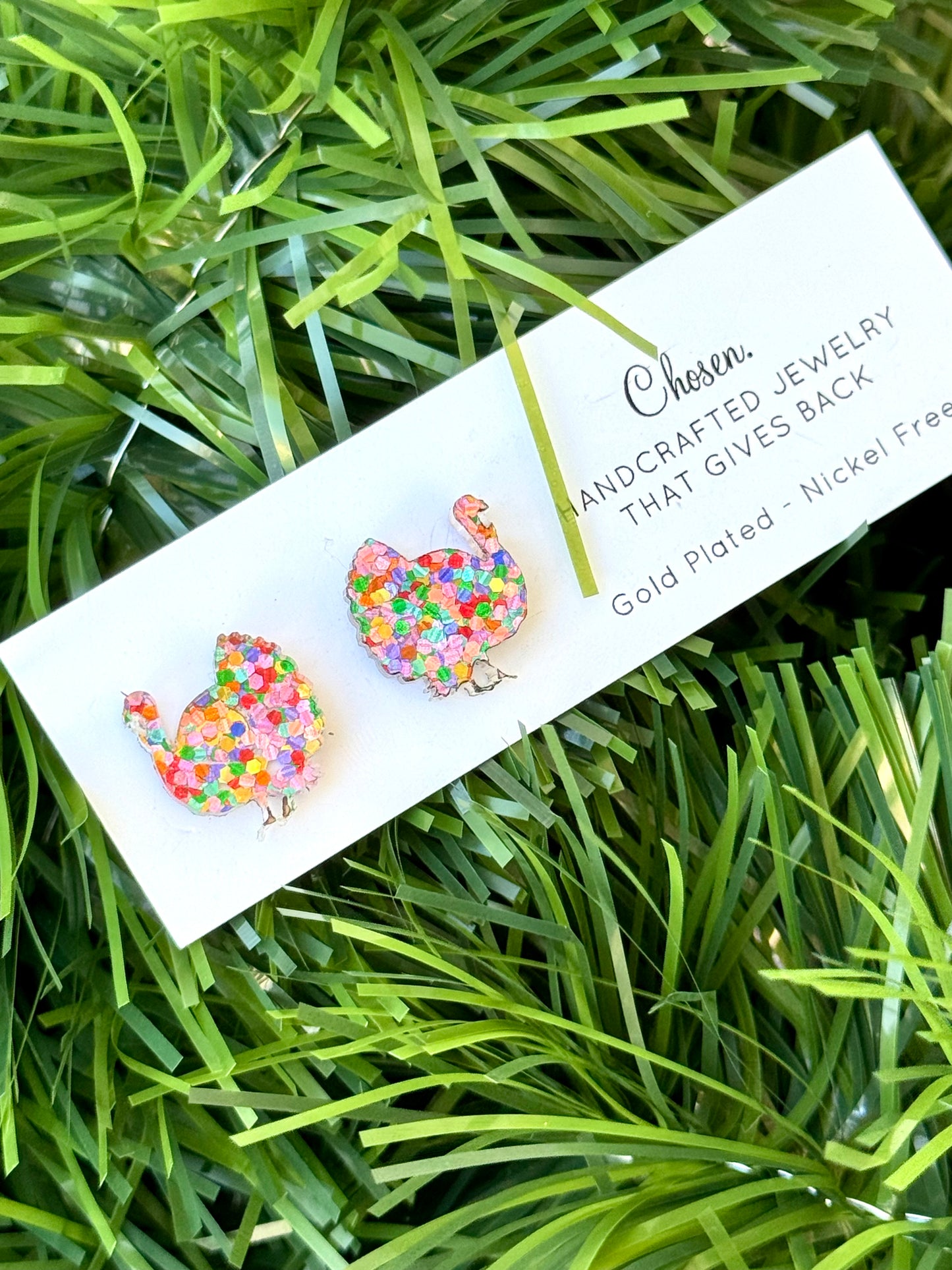 Gobble Gobble Turkey Gold Plated Studs