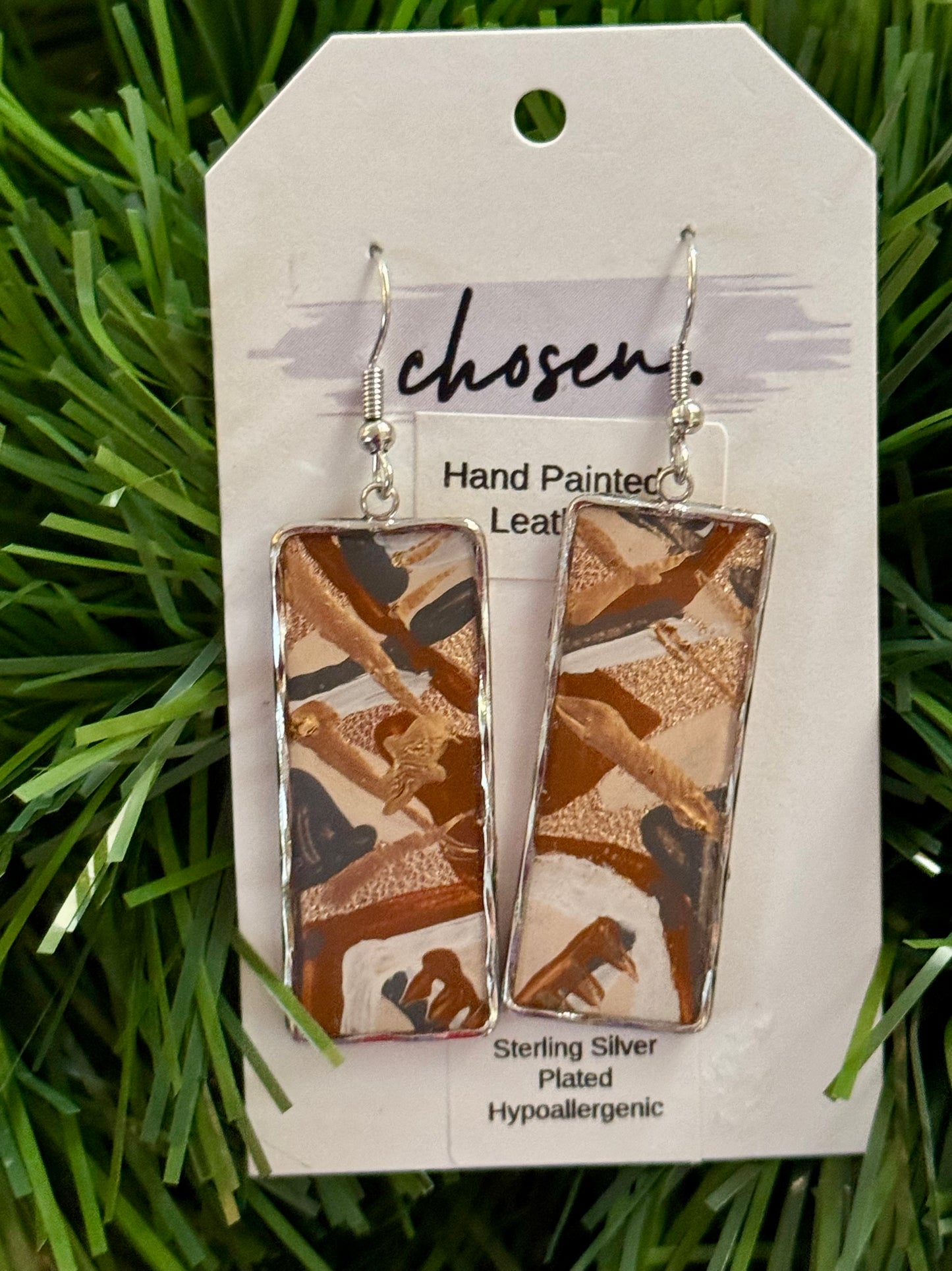 The Aubrie Hand Painted Leather Earrings