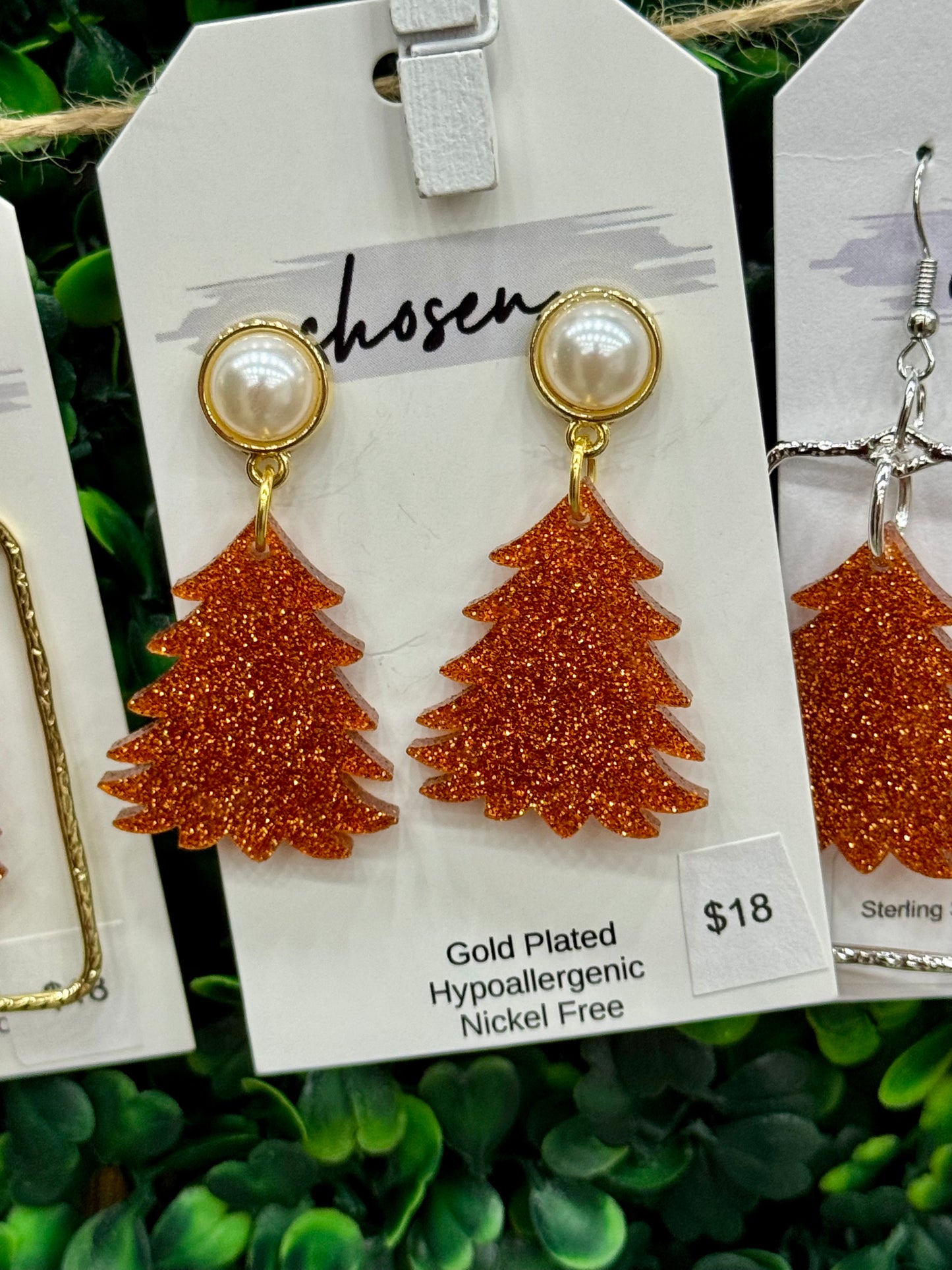 Orange Glitter Acrylic Christmas Tree Collection