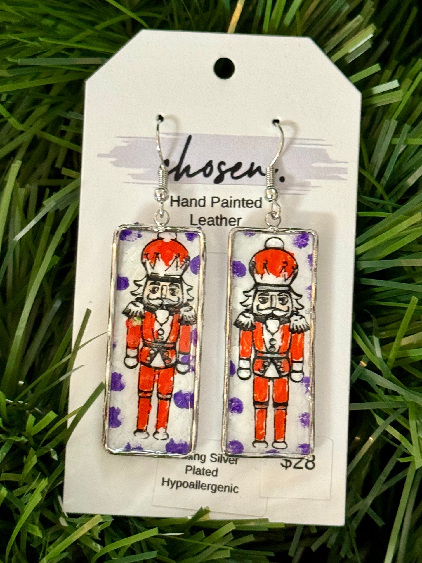 Tiger Town Nutcracker Hand Painted Earrings