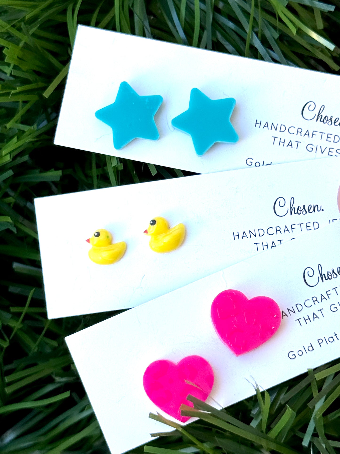 Rubber Ducky and Friends Gold Plated Earring Collection
