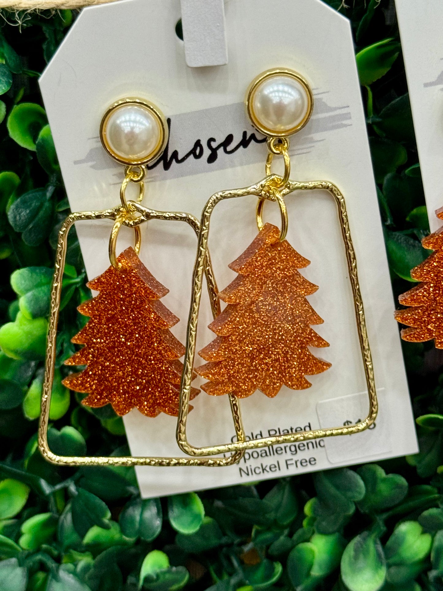 Orange Glitter Acrylic Christmas Tree Collection