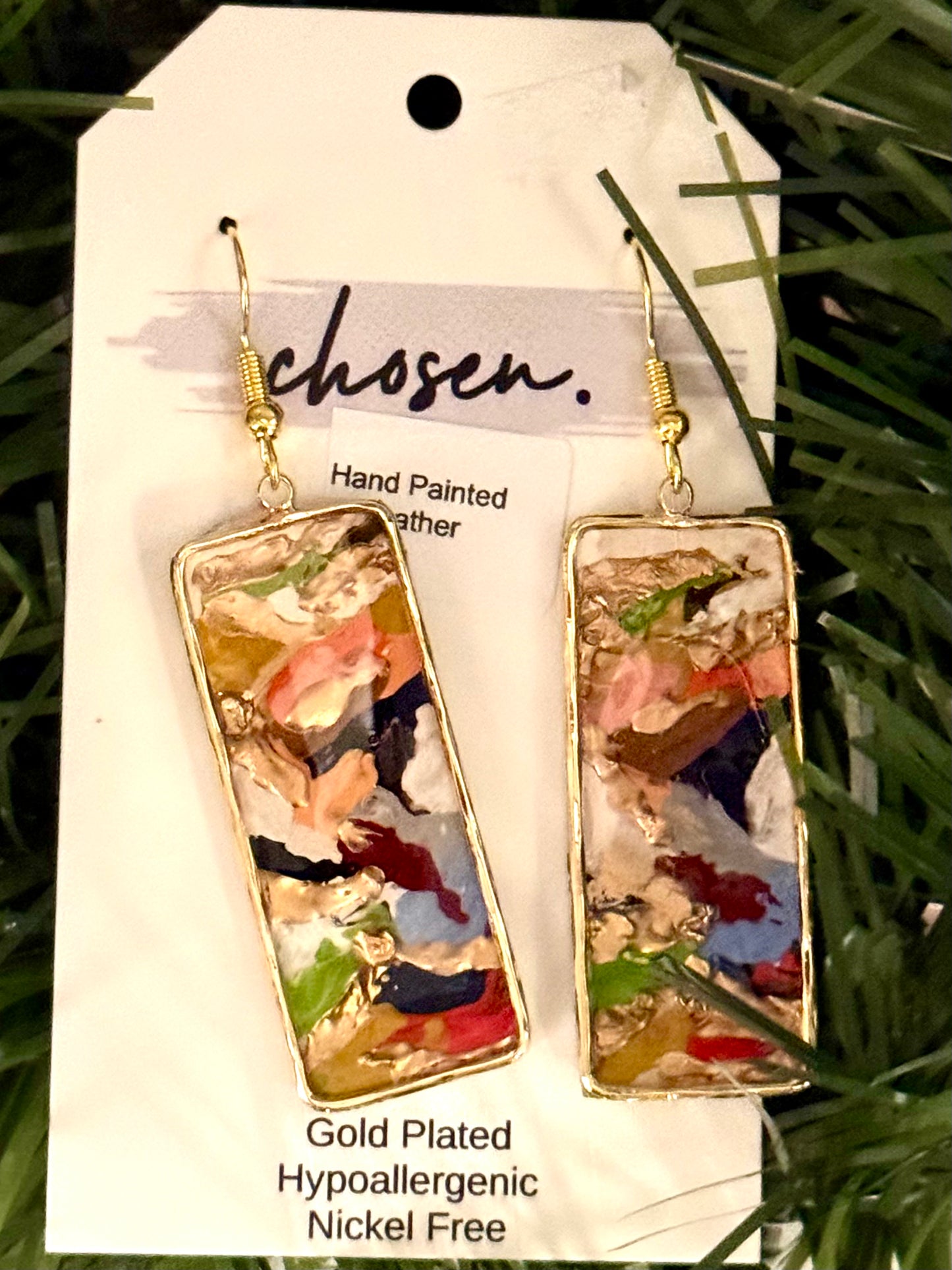 The Jennifer Hand Painted Leather Earrings