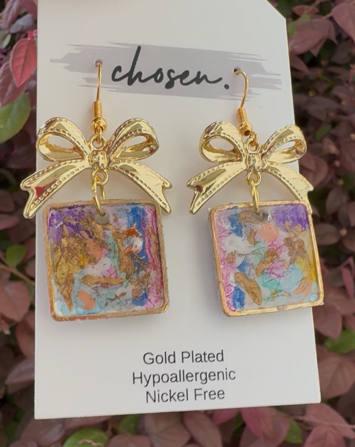 The Penelope Hand Painted Leather Earrings