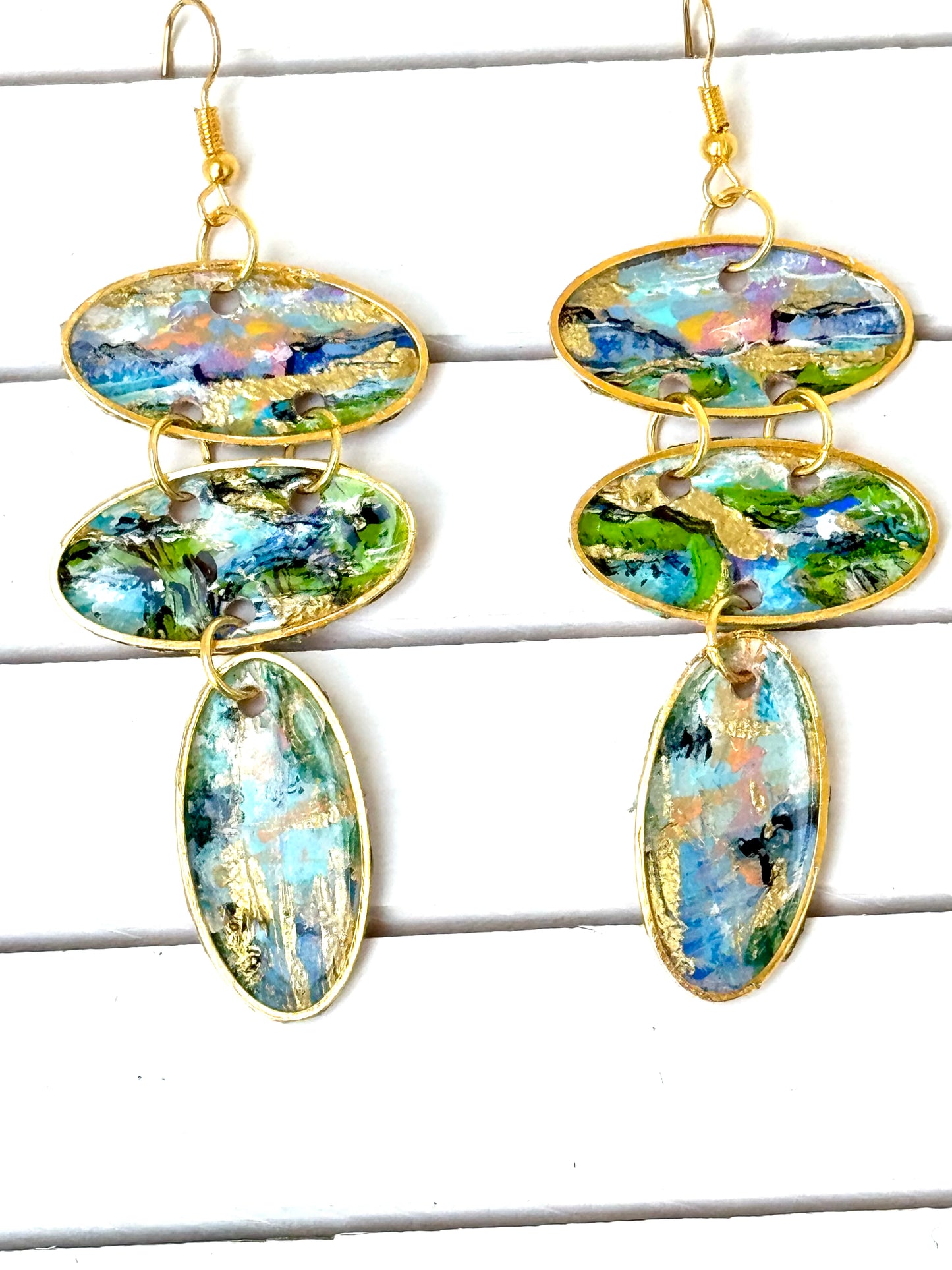 The Pawley Painted Leather Earrings